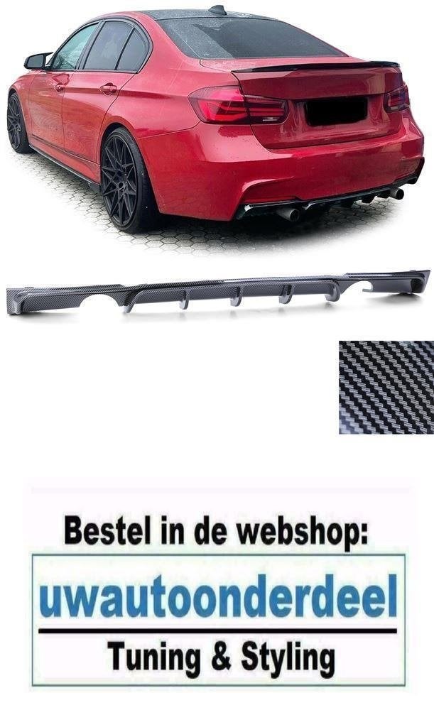 Diffuser Carbon Look Dubbele Uitlaat Voor Bmw 3 serie F30 M, Verzenden, Automotive Parts, A.parts@hotmail.nl, Trasmolenlaan 12 3447 GZ Woerden