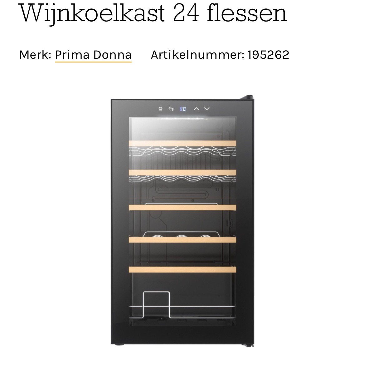 Wijnklimaatkast, Witgoed en Apparatuur, Ophalen, Zonder vriesvak, 200 liter of meer, Nieuw