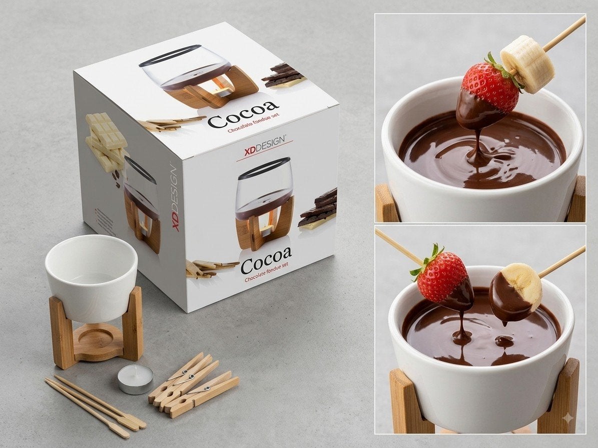 XD Design Cocoa Chocolade Fondue Set - Nieuw in doos, Ophalen, Overige typen, Nieuw, Steen/keramiek