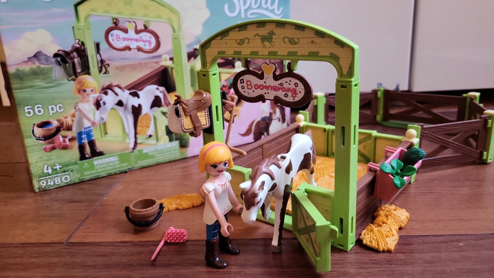 playmobil 9480 spirit abigail en boemerang met stal, Complete set, Overige typen, Ophalen of Verzenden, Zo goed als nieuw