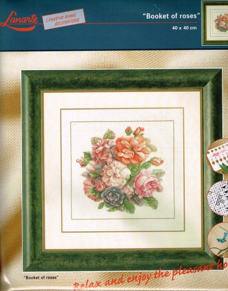 Cado lanarte borduurpakket BOOKET OF ROSES  34752 op=op, Ophalen of Verzenden, Nieuw, Handborduren, Borduurpakket