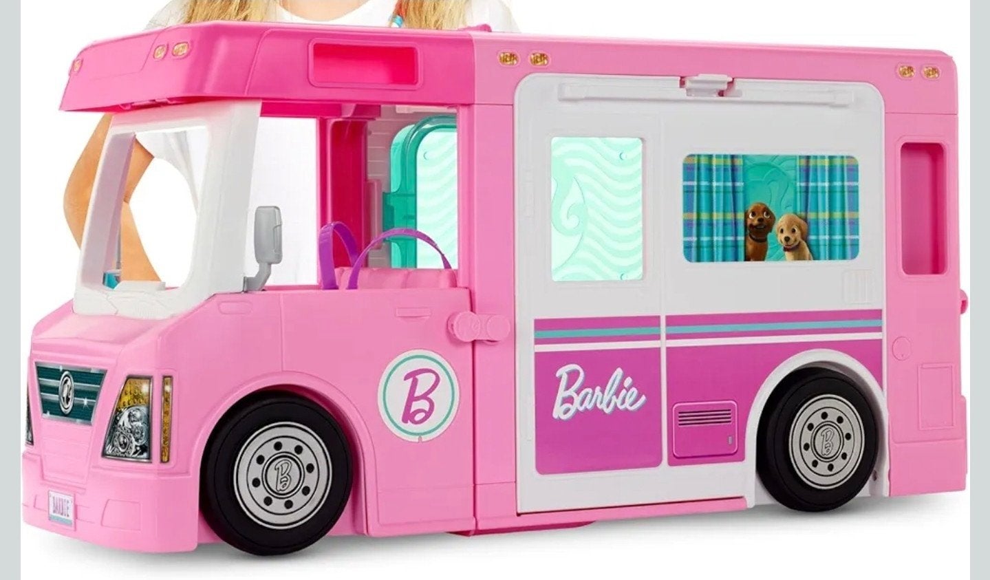 Barbie 3-in-1 Droomcamper met accessoires en poppen, Ophalen of Verzenden, Zo goed als nieuw, Barbie