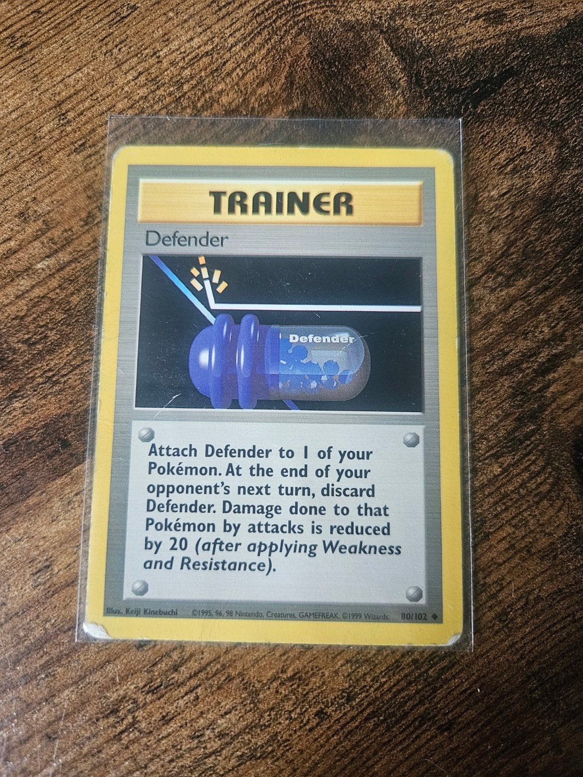 Pokémon TCG Trainer Defender Kaart (Base Set 80/102), Ophalen of Verzenden, Gebruikt, Losse kaart