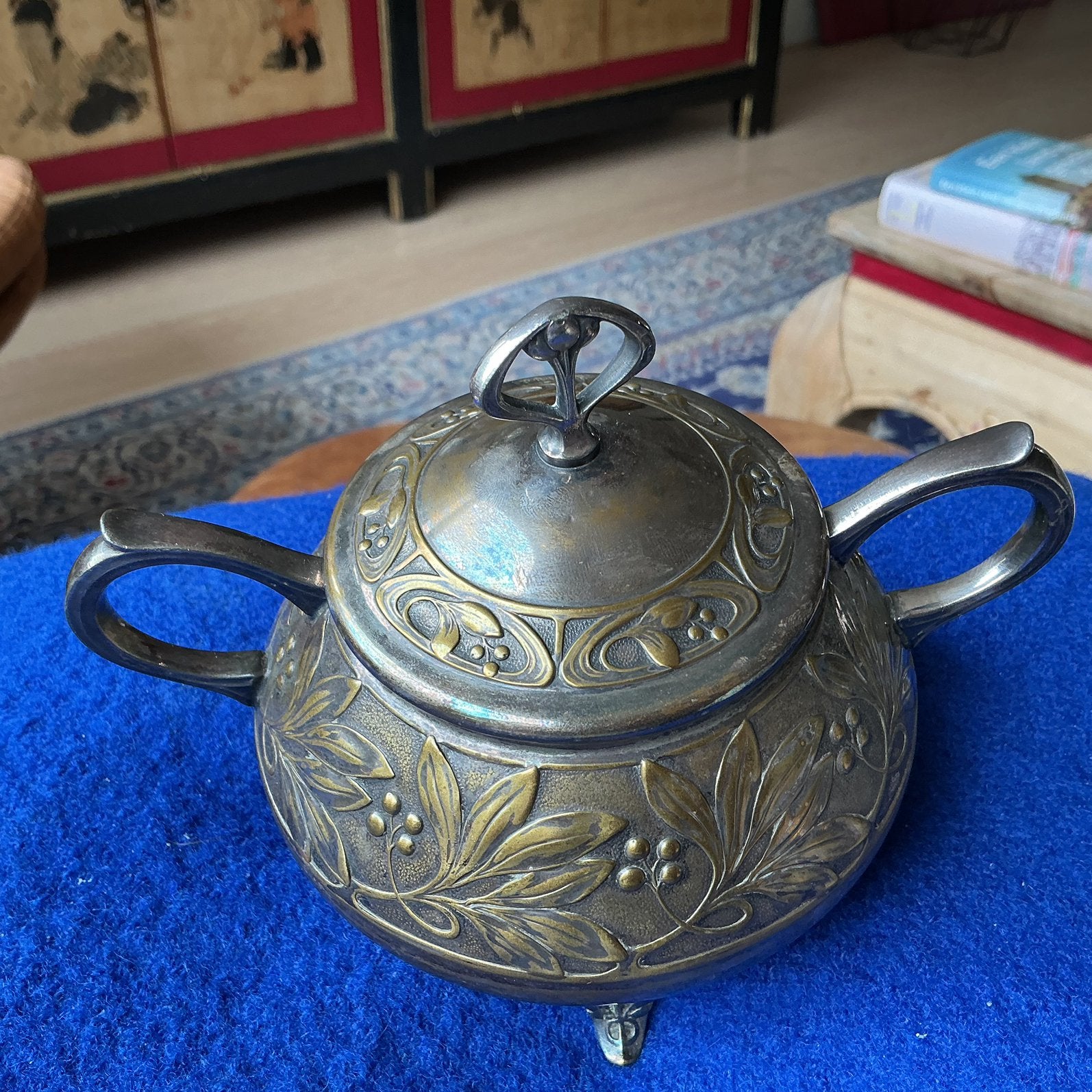 Verzilverde WMF duitse suikerpot , gemaakt rond 1900-1910, Antiek en Kunst, Ophalen of Verzenden, Zilver
