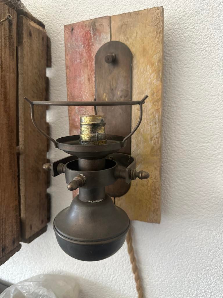 Antieke scheepslamp - Maritieme wandlamp, Ophalen of Verzenden
