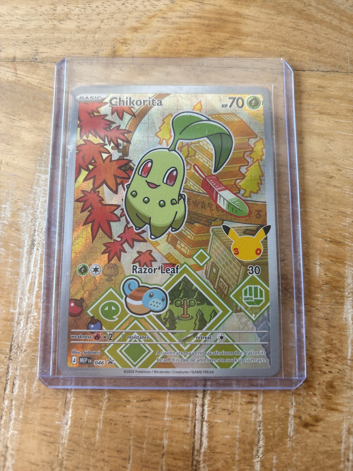 Pokémon Chikorita First Partner Series 2 Kaart, Ophalen, Zo goed als nieuw, Losse kaart, Foil