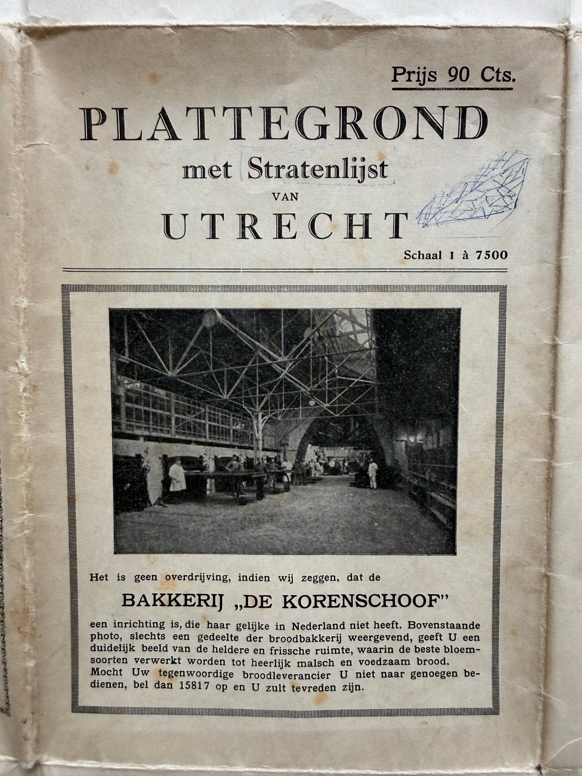 Plattegrond Utrecht met Stratenlijst - Jaren '30, Landkaart, 1800 tot 2000, Nederland, Ophalen