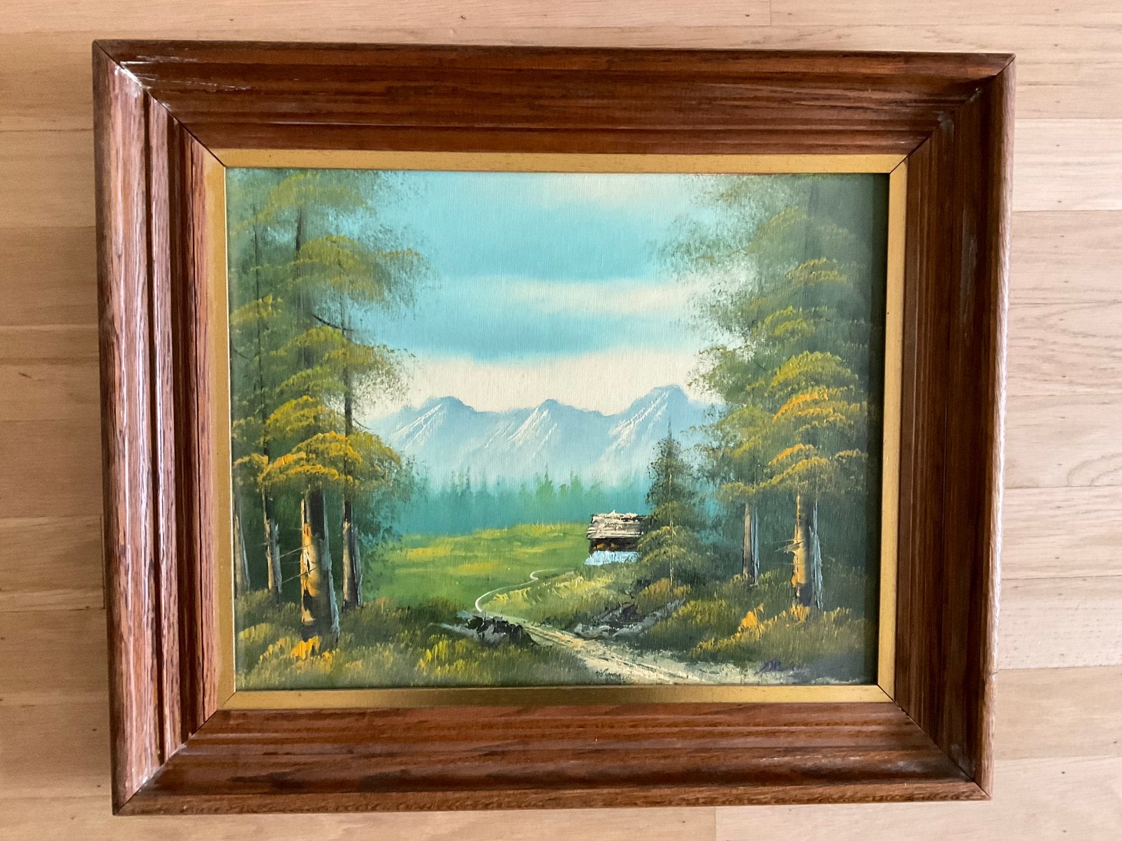 landschapsschilderij, olieverf op hardboard geisgneerd, Ophalen of Verzenden, Gesigneerd, Landschap, Paneel
