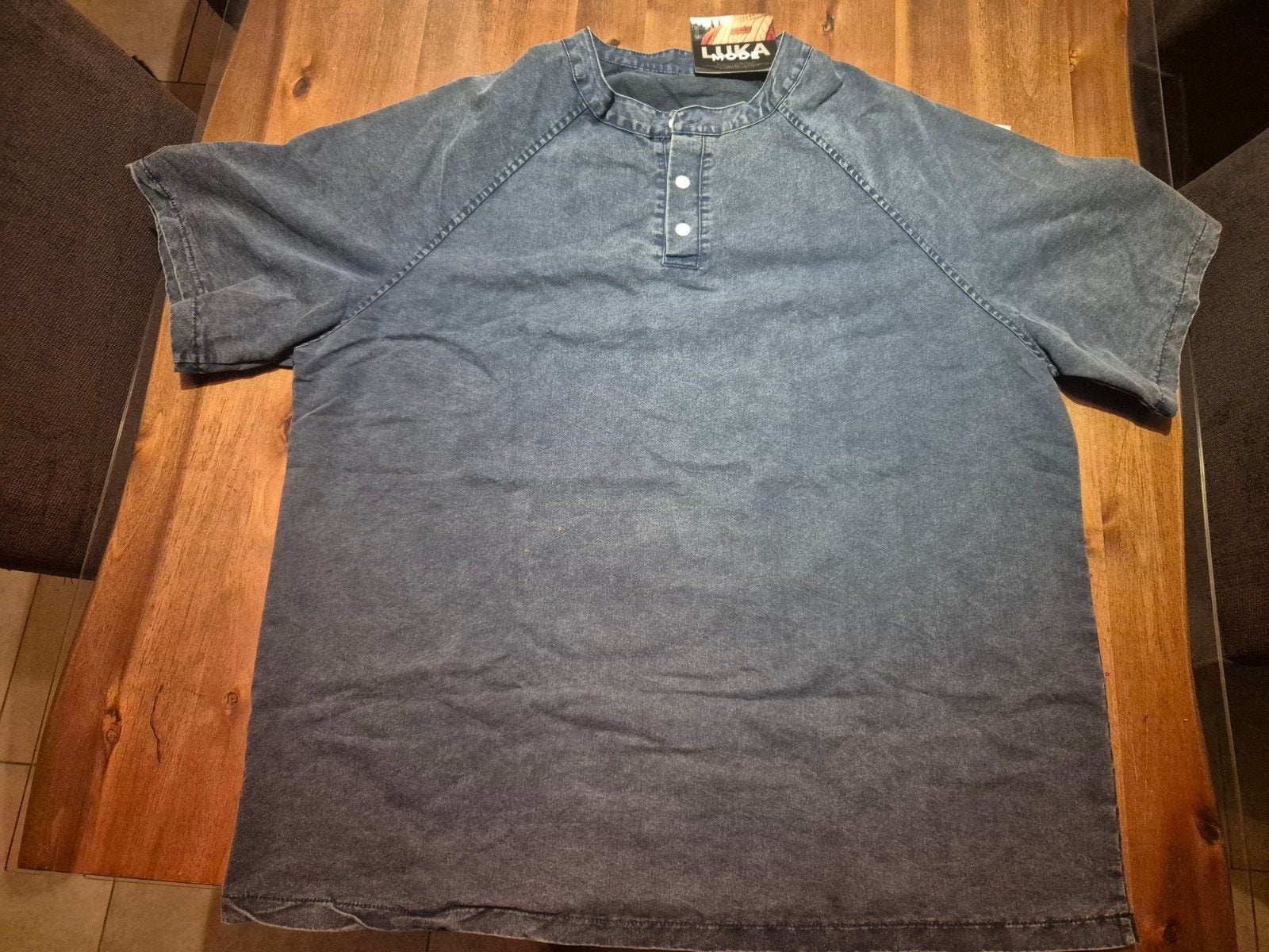 Luka Mode Heren T-shirt - Donkerblauw - Maat 2XL, Ophalen, Blauw, Nieuw, Overige maten