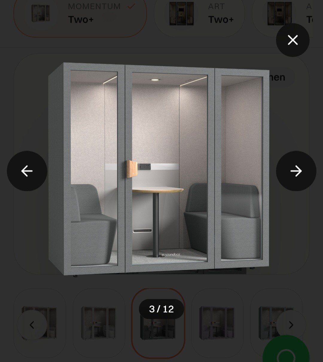 Momentum Two+ meeting pod, Ophalen, Schuur, 3 ramen of meer