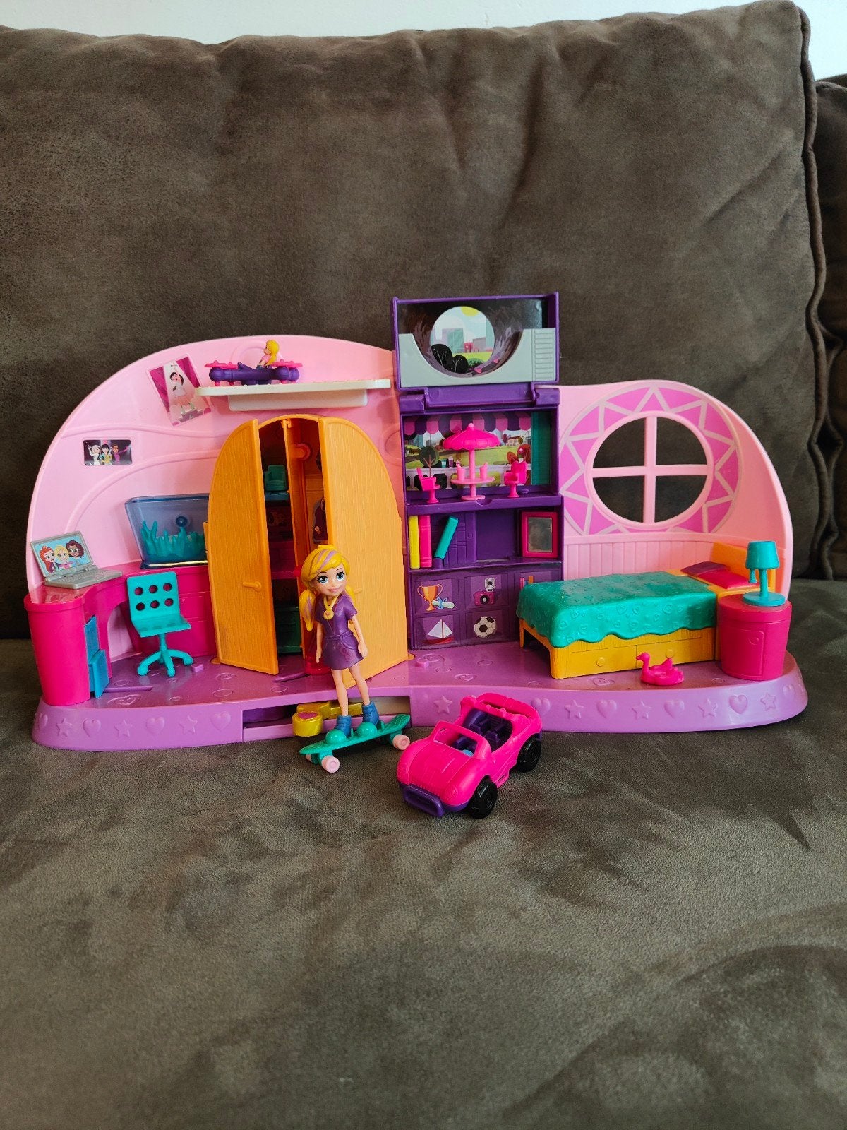 Polly Pocket slaapkamer speelset, Ophalen of Verzenden, Zo goed als nieuw, Poppenhuis