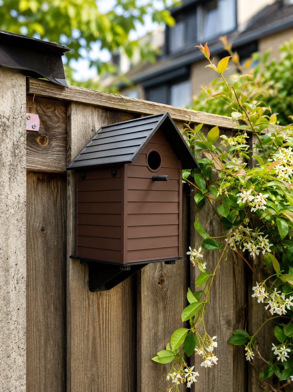Modern kunststof vogelhuisje - Bruin, Tuin en Terras, Vogelhuisjes en Vogelbaden, D, Nieuw, Ophalen of Verzenden, D