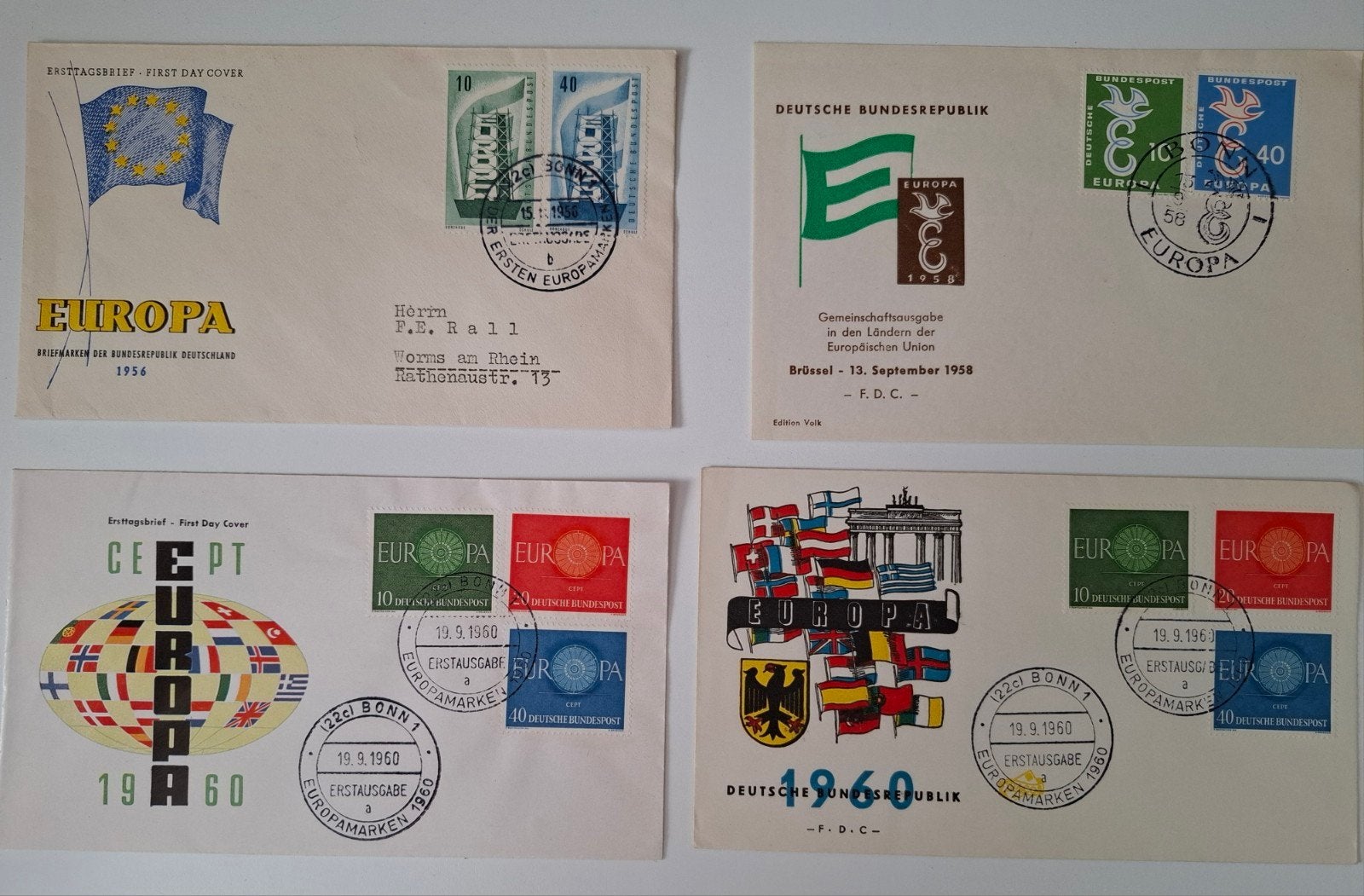 Duitsland cept europazegels fdc, Postzegels en Munten, Verzenden, Europa