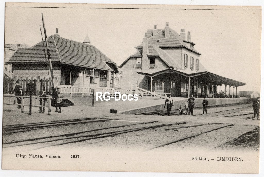 Ansichtkaart - Briefkaart Trein Station IJmuiden ca. 1910, Ophalen of Verzenden, Voor 1920, Ongelopen, Noord-Holland