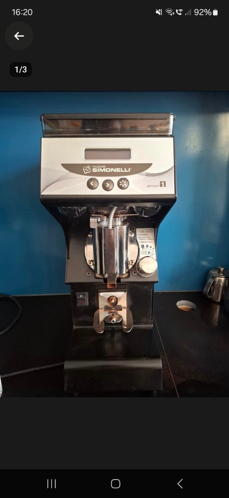 Nuova Simonelli Mythos 1 Koffiemolen, Witgoed en Apparatuur, Ophalen, Gebruikt, 10 kopjes of meer, Koffiemachine