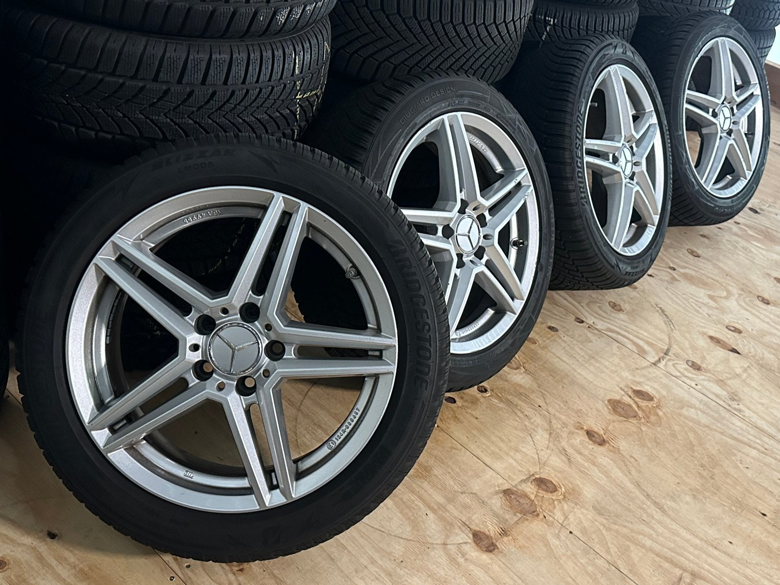 17 inch 5x112 Mercedes A B CLA Velgen & banden set, Gebruikt, Banden en Velgen, 17 inch, Personenwagen