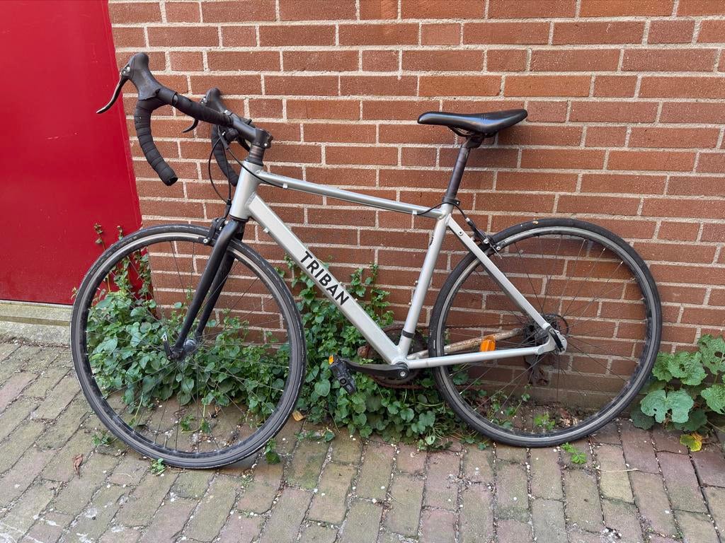 Zilverkleurige RC100 Triban racefiets 🚲, 28 inch, Gebruikt, 10 tot 15 versnellingen, Heren