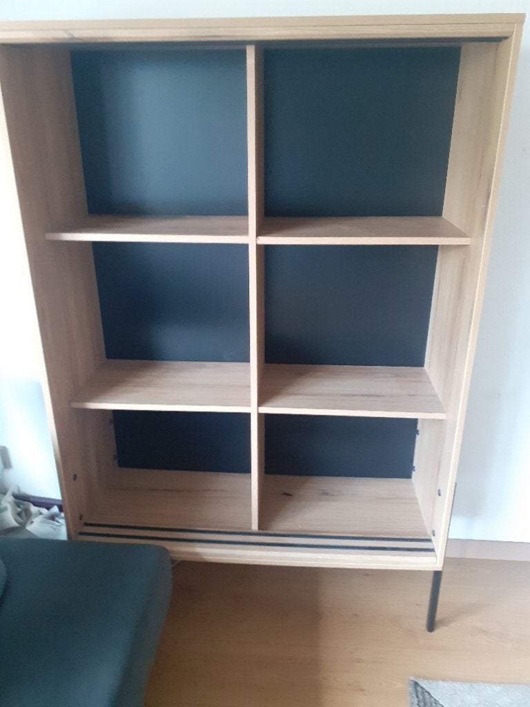 Vitrinekast of boekenkast, Huis en Inrichting, Kasten | Vitrinekasten, Ophalen, Strak modern, Met deur(en), 100 tot 150 cm
