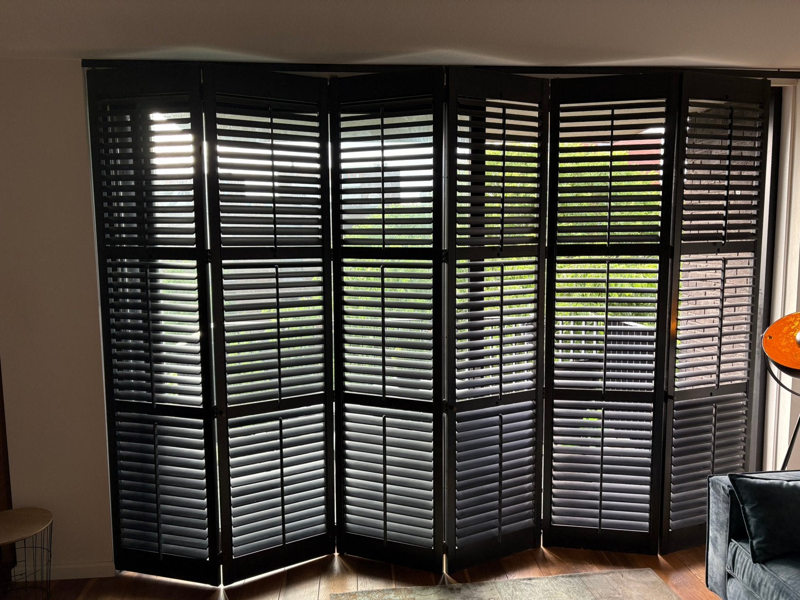 Shutters 2,55 lang 3,50 breed  € 50,00 overbieden mag, Huis en Inrichting, Ophalen, Gebruikt, 200 cm of meer, Zwart