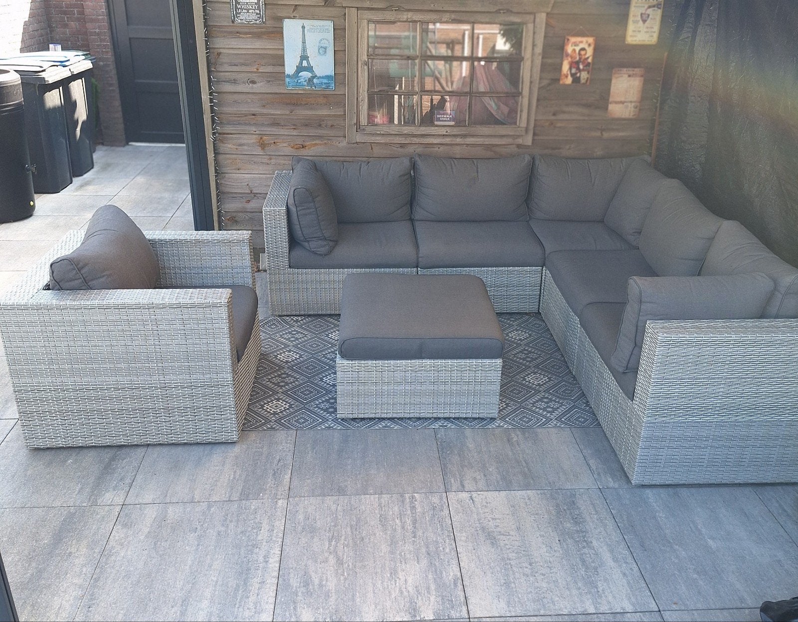 prachtige loungeset z.g.a.n. 450 euro, Ophalen, 6 zitplaatsen, Hocker, Zo goed als nieuw