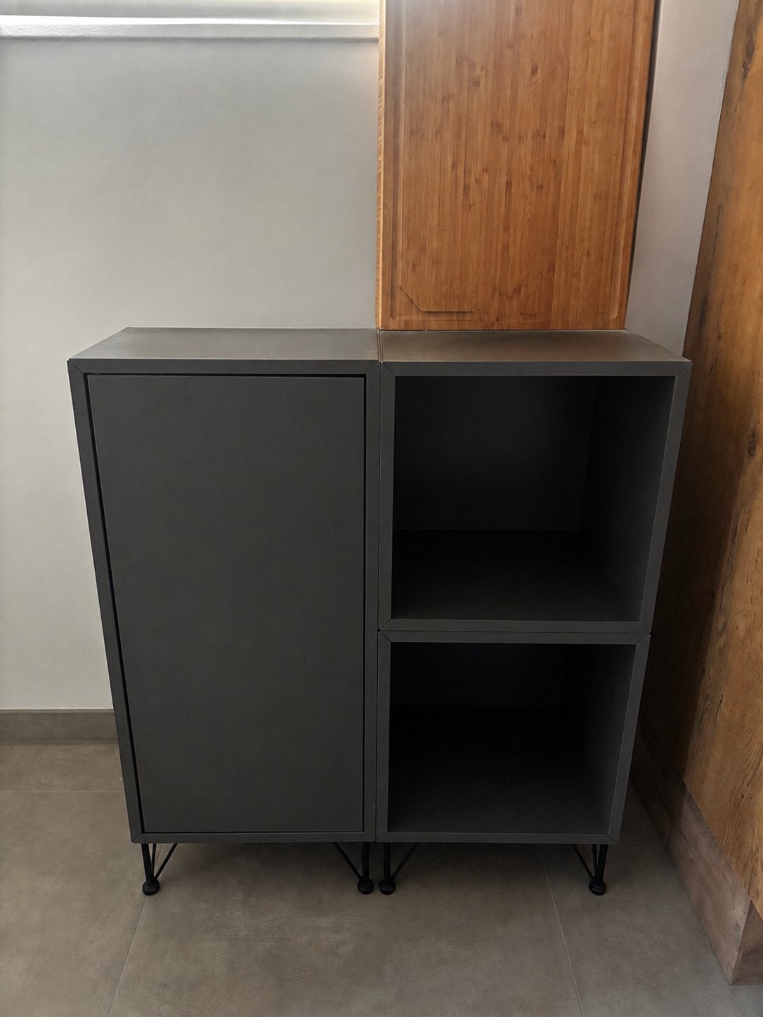 Kastje - ikea EKET kacom 70x35x80 donkergrijs/metaal zwart, Ophalen of Verzenden, Zo goed als nieuw