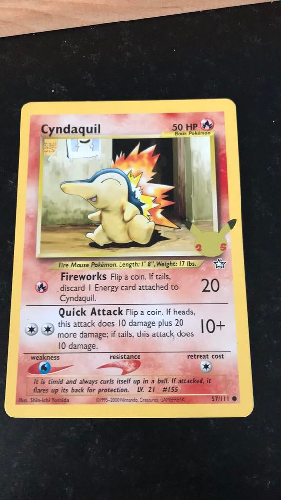 Cyndaquil mega kaart 25, Ophalen of Verzenden, Zo goed als nieuw