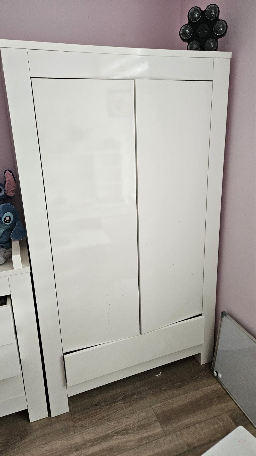 Witte babykamer set: kledingkast en commode hoogglans wit, Ophalen