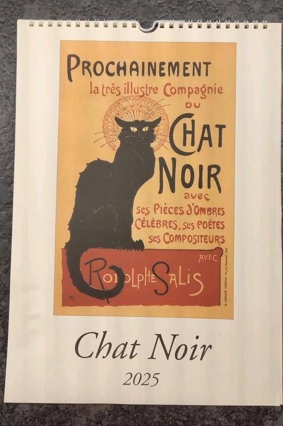 Kalender 2025 met mooie prenten van katten (Chat Noir), Ophalen of Verzenden, Overige thema's, Pons of Mal