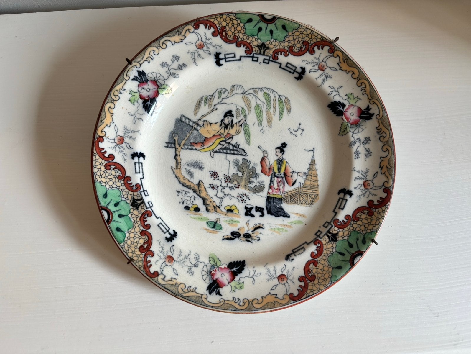Antiek Petrus Regout Maastricht bord – decor Timor, Ophalen of Verzenden