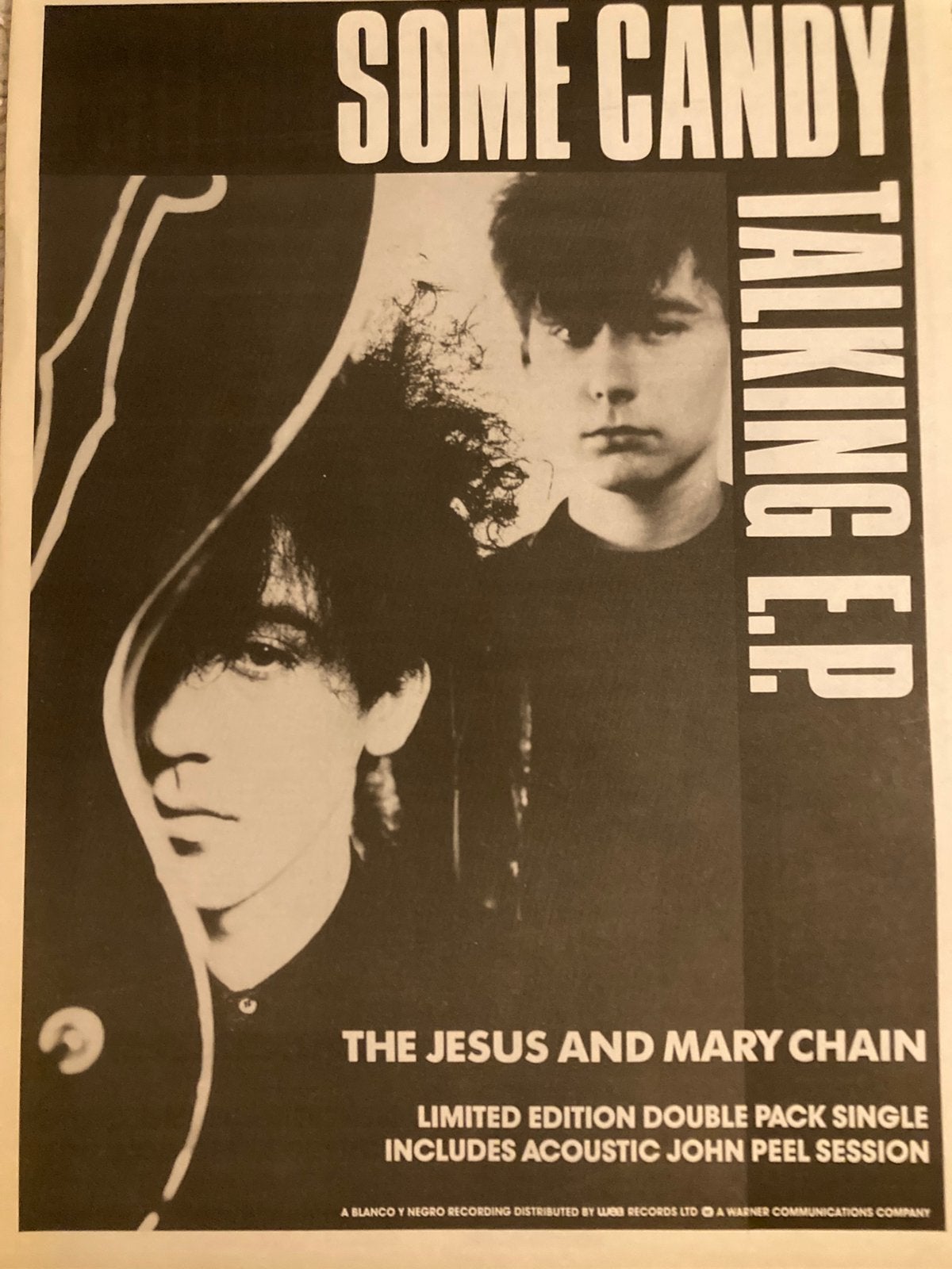 JESUS AND MARY CHAIN Some Candy Talking A3 advertentie, Ophalen of Verzenden, Zo goed als nieuw