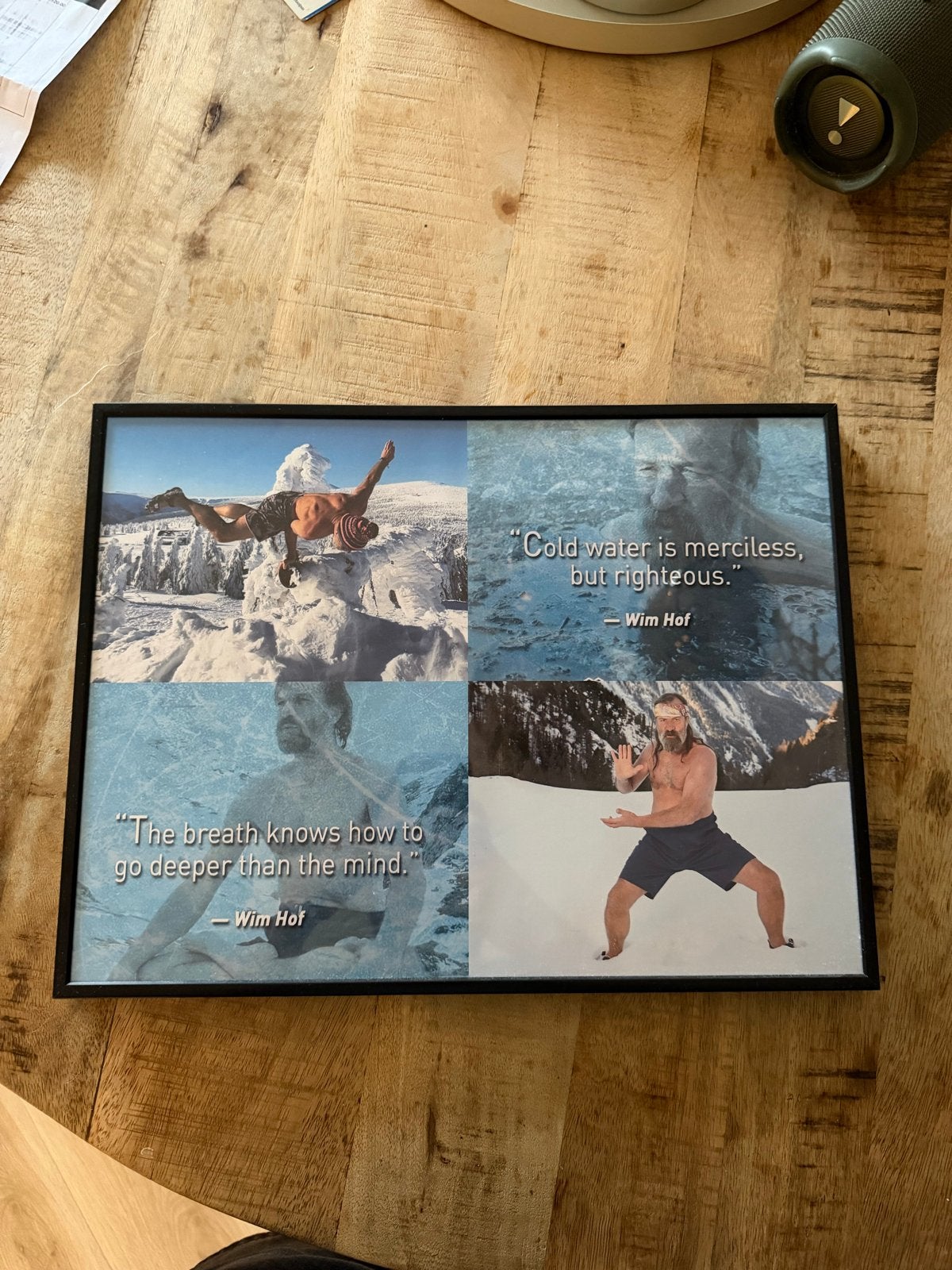 Wim Hof schilderij / foto lijst 31 x 41, Ophalen of Verzenden