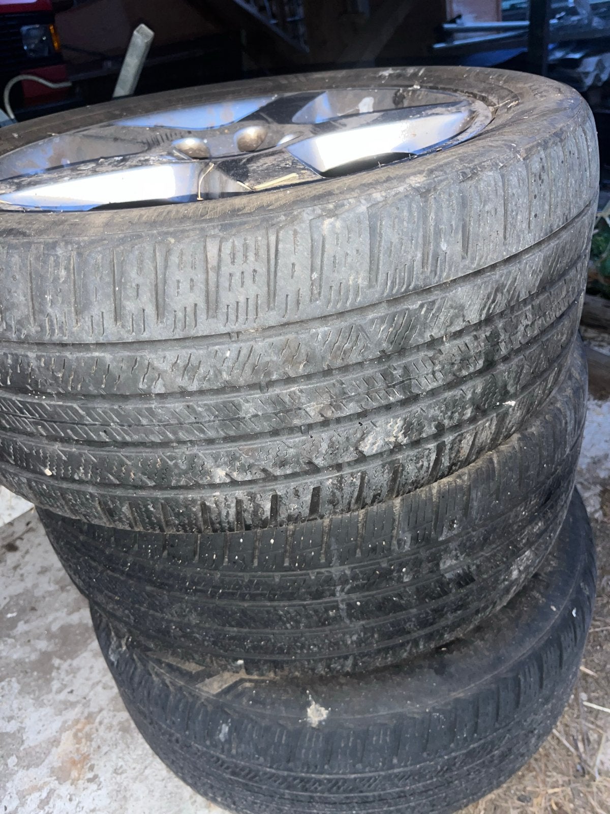 Lichtmetalen Volvo V70 velgen met winterbanden, Auto-onderdelen, Banden en Velgen, Ophalen, Gebruikt, Banden en Velgen, 17 inch