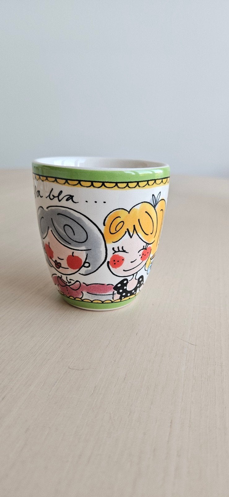 Blond Amsterdam kleine mok – “Even bijkletsen”, Ophalen, Mok, Zo goed als nieuw, Aardewerk