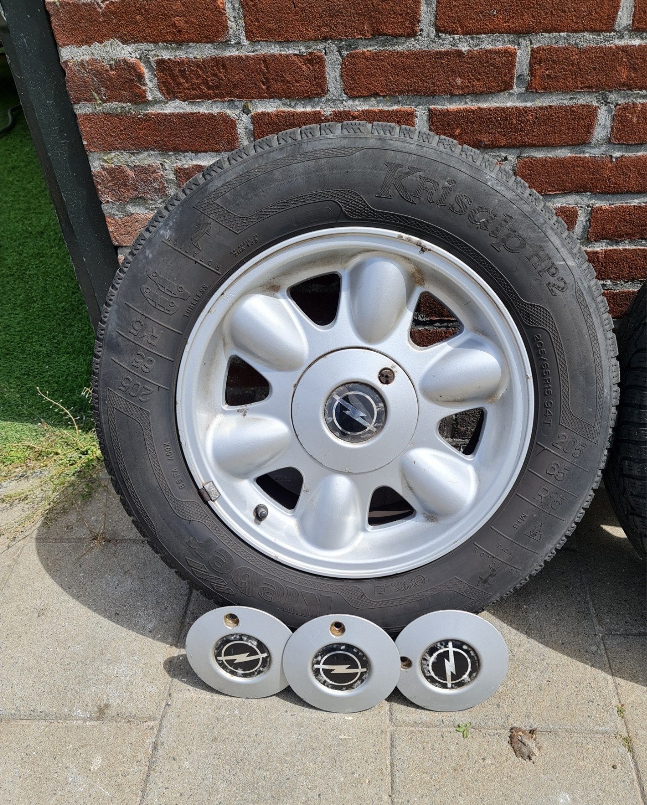 Set lichtmetalen velgen 15 inch met banden, Ophalen, Gebruikt, Opel