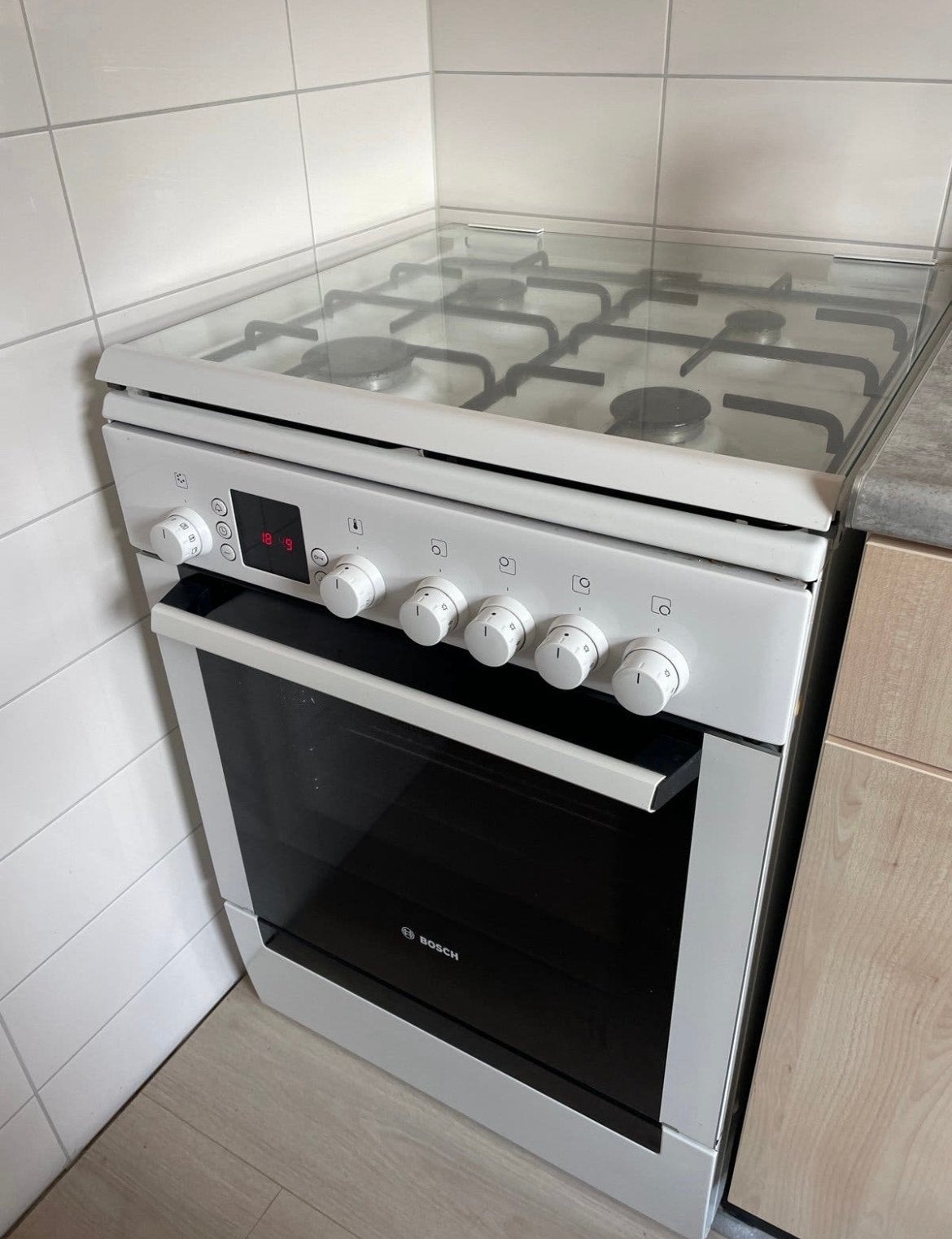 Bosch Gasfornuis met Oven - ALS NIEUW, Ophalen, 4 kookzones, Zo goed als nieuw, Gas