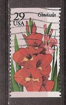 USA, Bloemen, gladiolen, 1994., Ophalen of Verzenden, Gestempeld, Noord-Amerika