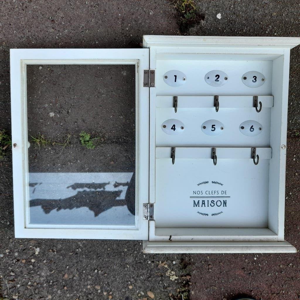 Landelijke sleutelkastje / sleutelrekje in hout, Ophalen, 28 cm, Handgemaakt, Hout
