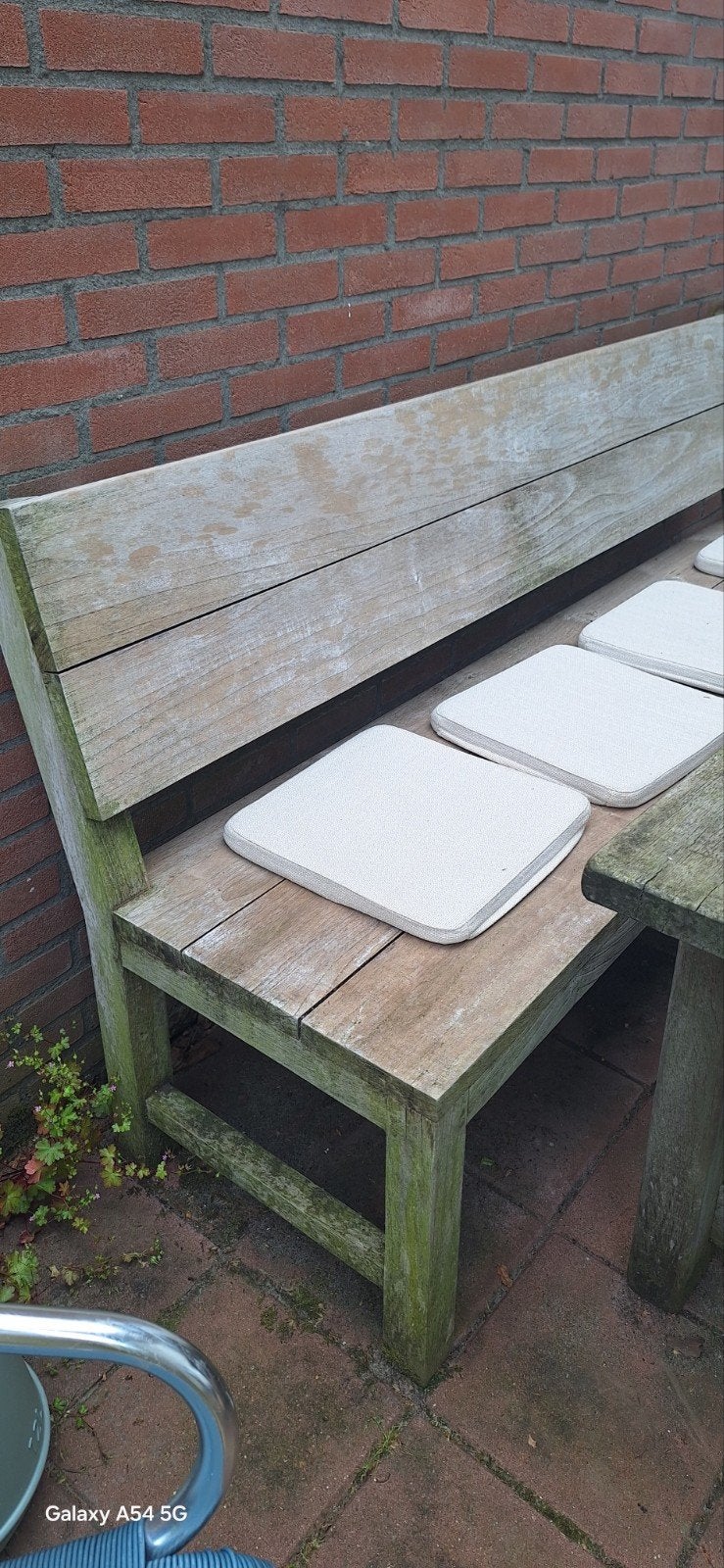 Robuuste hardhouten tuinbank - 2 meter, Tuin en Terras, Tuinbanken, Ophalen, Gebruikt, Hout