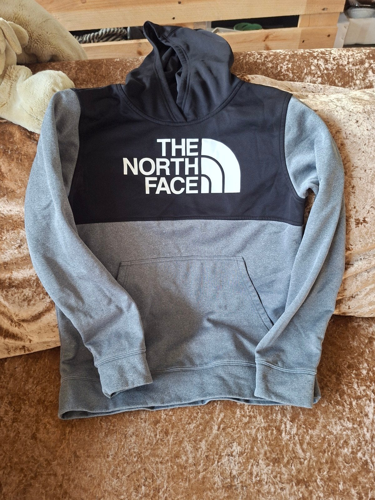 The North Face Hoodie - Grijs/Zwart - Maat XL/TG, Ophalen of Verzenden, Gedragen, The North Face