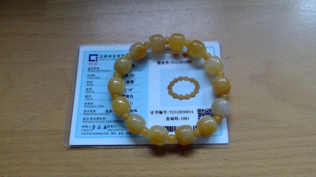 Armband jade, Overige materialen, Geel, Nieuw, Ophalen of Verzenden