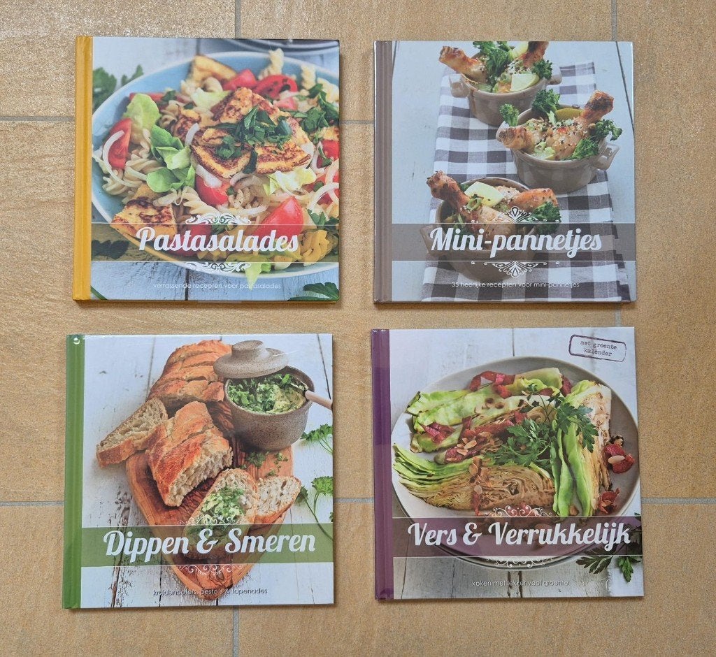 4 kookboekjes - nieuw - o.a. Pastasalades - Mini-pannetjes, Ophalen of Verzenden, Nieuw