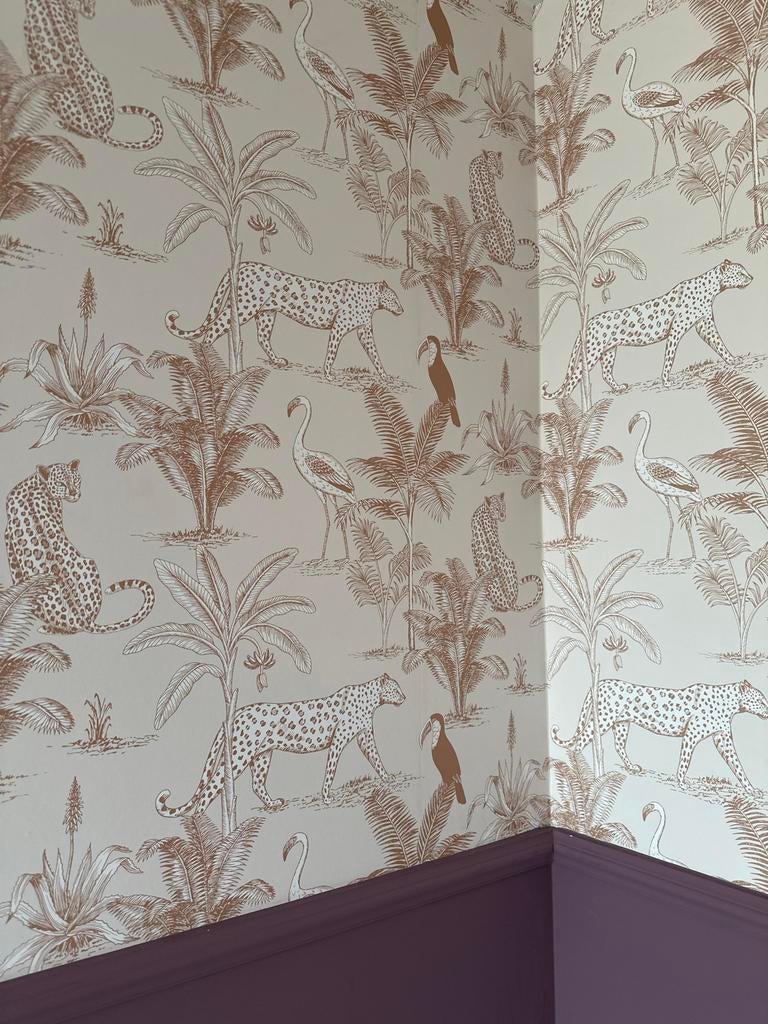 May & Fay Behang - Beige - Jungle Motief, Ophalen of Verzenden, 10 tot 25 m², Beige