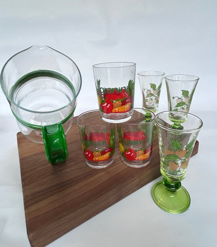 Vintage jaren '70 kannenset & retro glazen, Verzamelen, Ophalen of Verzenden, Zo goed als nieuw, Overige typen