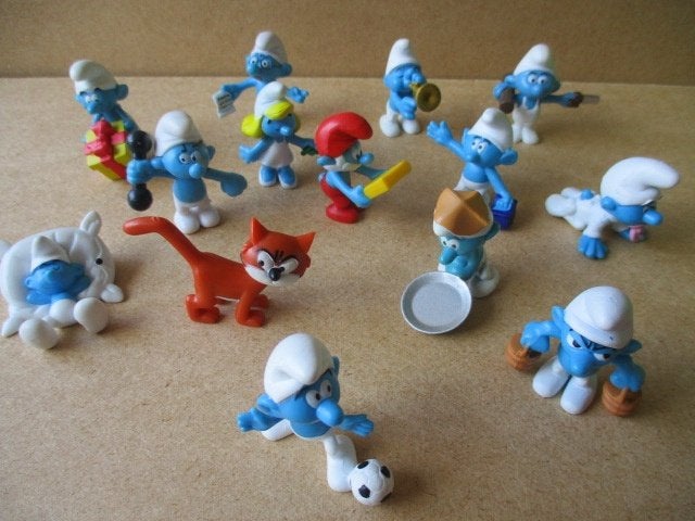 adv10803 smurfen poppetje 27, Verzamelen, Ophalen, Smurfen, Gebruikt, Beeldje of Figuurtje