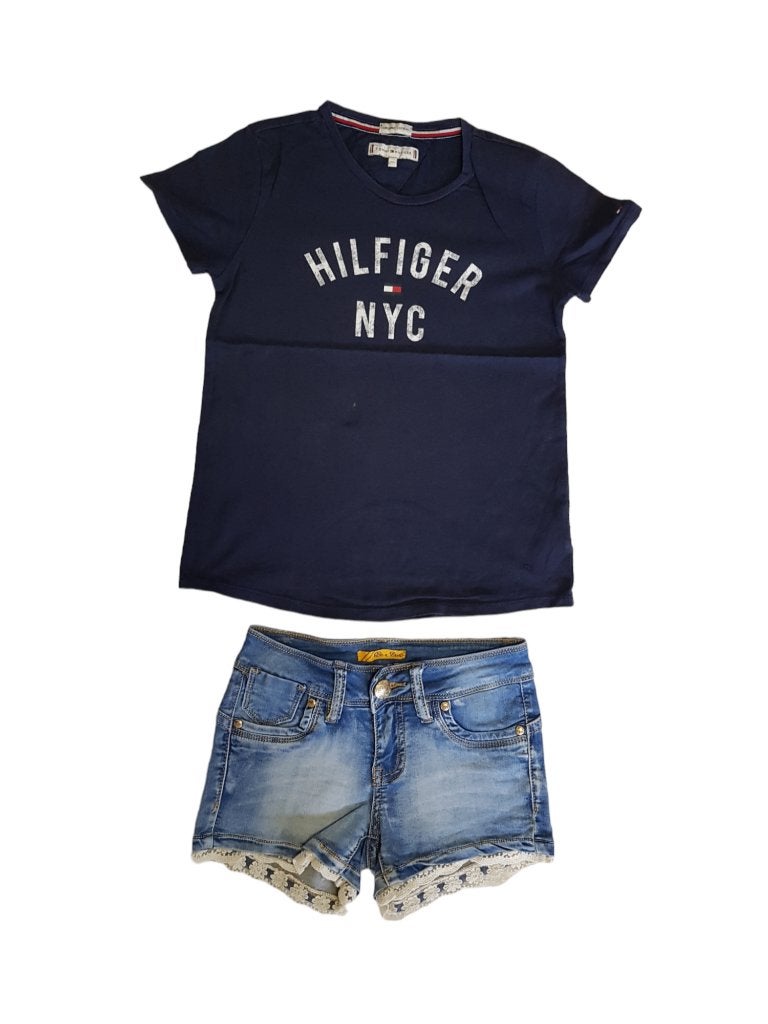 Prachtig blauw TOMMY HILFIGER shirt maat 140., Kinderen en Baby's, Shirt of Longsleeve, Verzenden, Meisje, Tommy Hilfiger