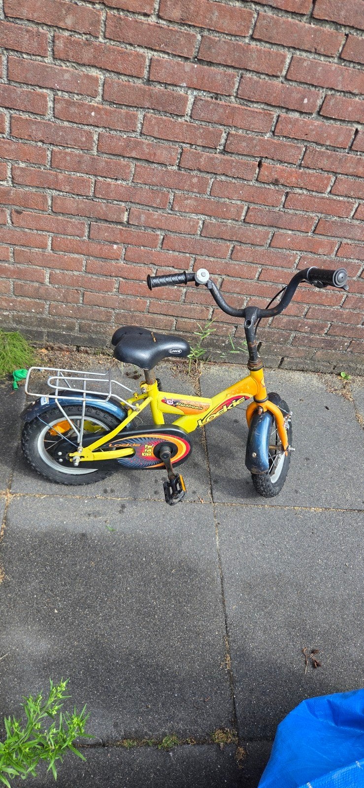 Kinderfietsje geel - Kleine kinderfiets, Fietsen en Brommers, Fietsen | Kinderfietsjes, Ophalen, Gebruikt, Terugtraprem, Minder dan 16 inch