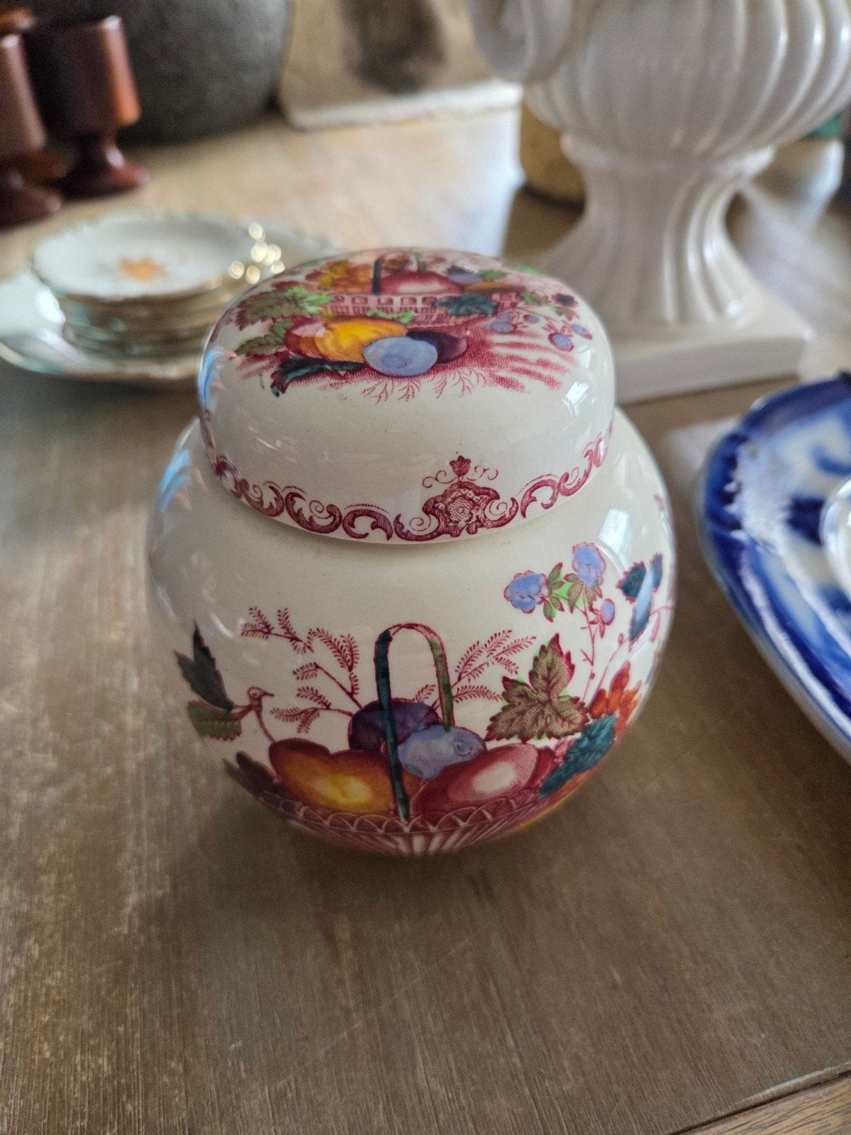 Vintage Mason's Ironstone Fruit Basket Pot met deksel, Antiek en Kunst, Ophalen