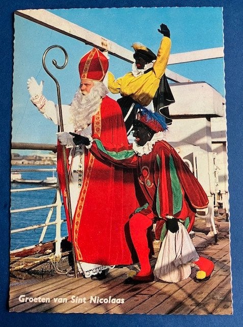 Sinterklaas en Pieten op de boot, groeten van Sint Nicolaas, Diversen, Ophalen of Verzenden, Zo goed als nieuw