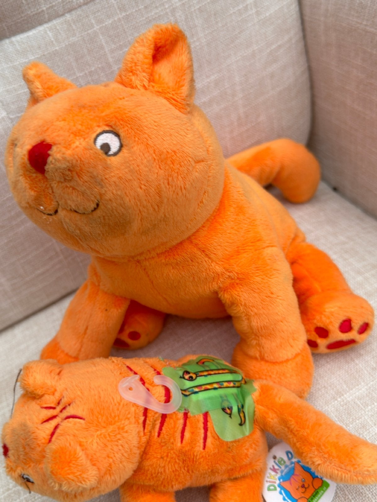 Dikkie Dik Knuffelset - Grote en Kleine Dikkie Dik, Kinderen en Baby's, Ophalen, Oranje, Gebruikt, Overige merken