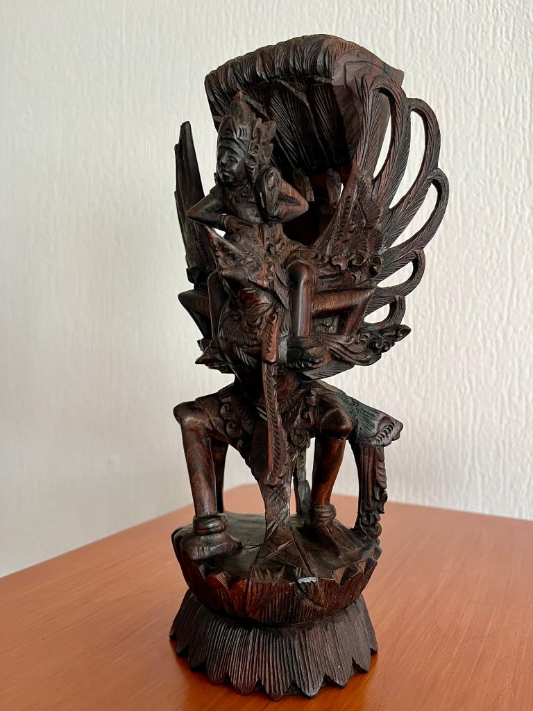 coromandel hout beeldje uit Indonesie Bali, Ophalen of Verzenden, Hout, Beeld, Religie